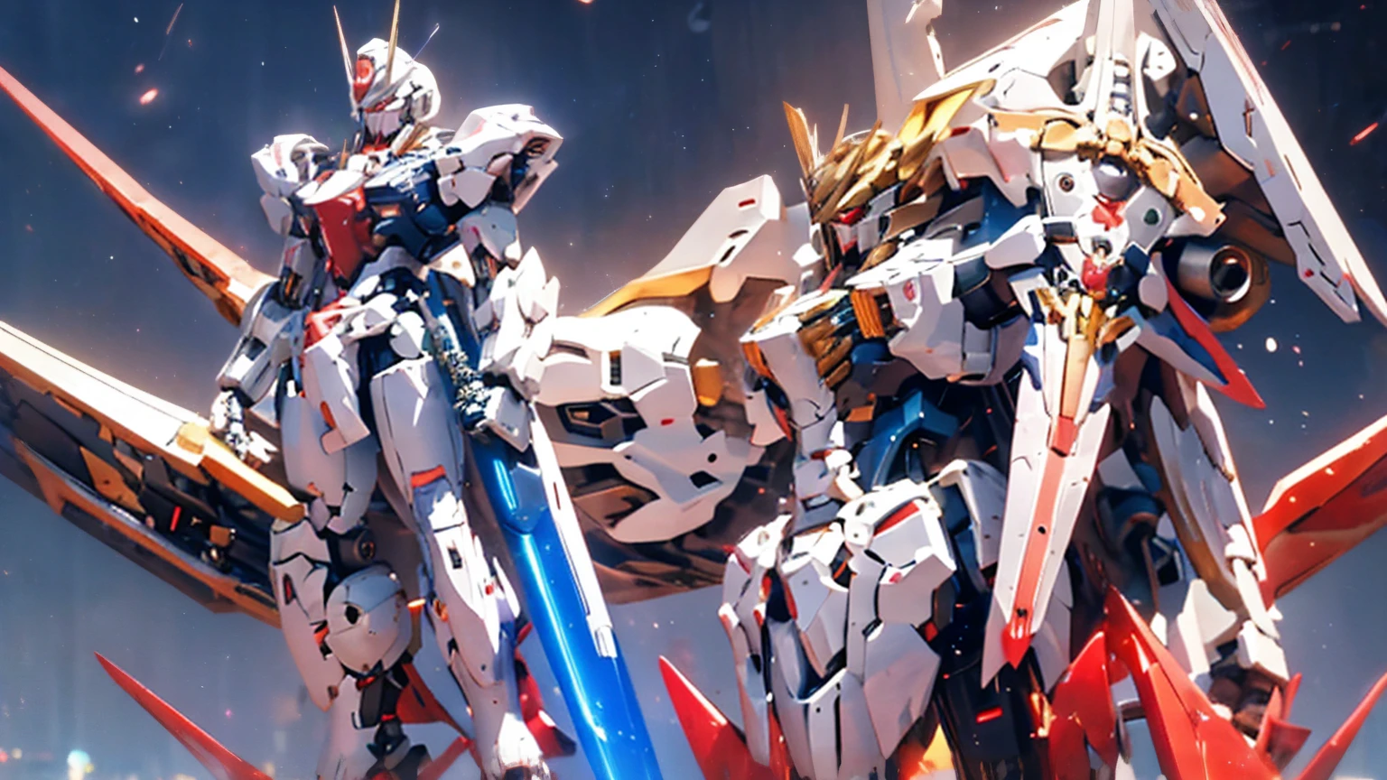 Real、high resolution、8K,Strike Freedom、universe space、Facing the front of the camera、Standing Upright、