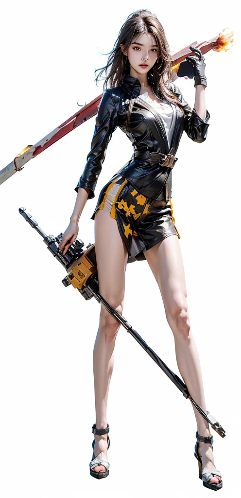 Beautiful girl,Full body close-up,Battlefield Background,Exploded buildings,Huge explosion