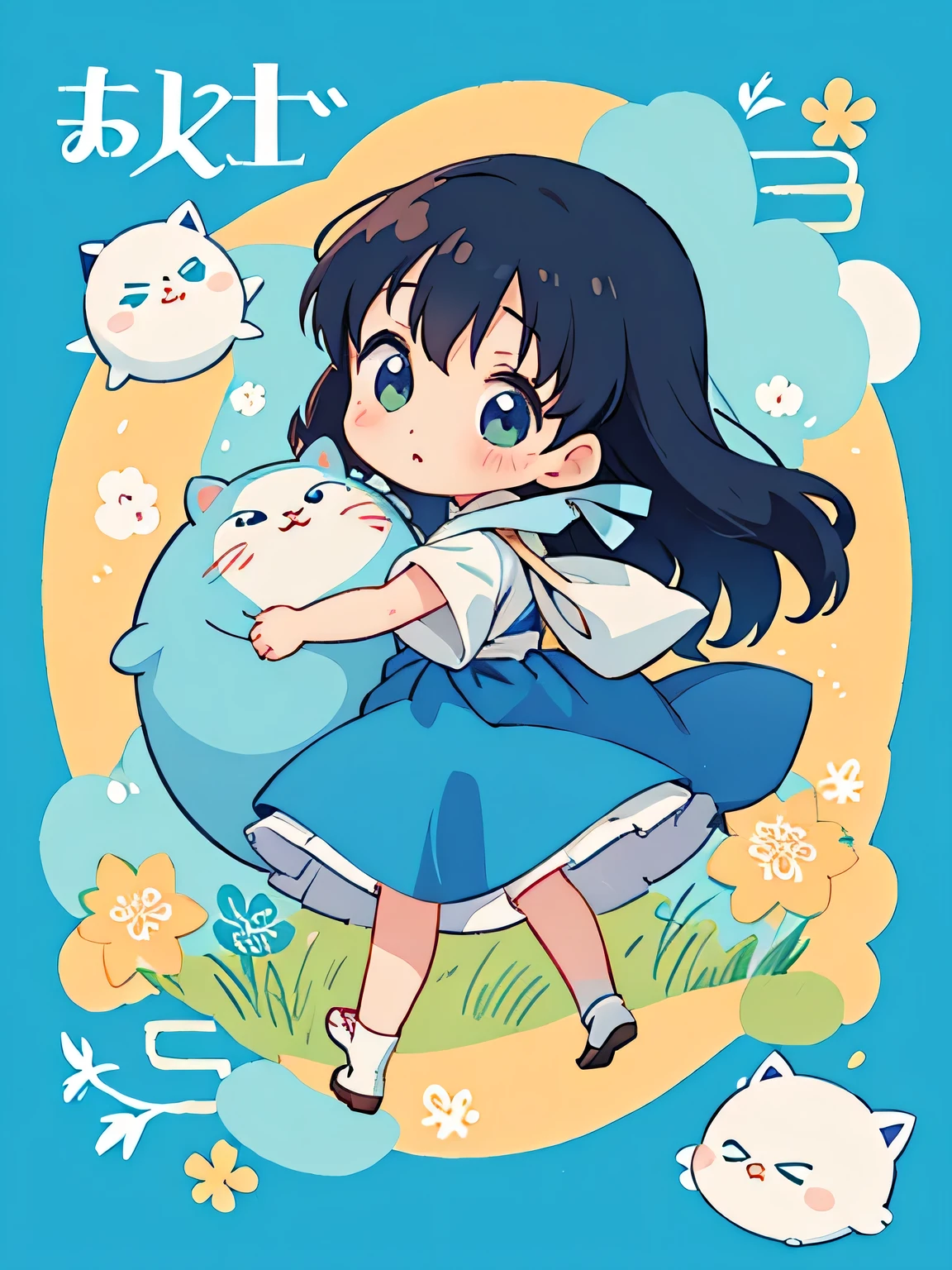 Hayao Miyazaki style、Kawaii Design, The most beautiful girl of all time、chibi, メロンの中, メロン
