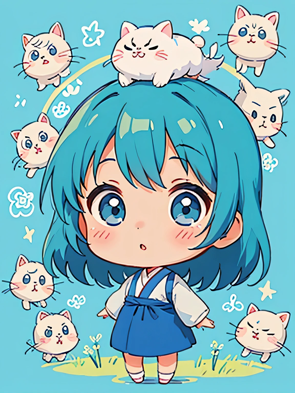 Hayao Miyazaki style、Kawaii Design, The most beautiful girl of all time、chibi, メロンの中, メロン