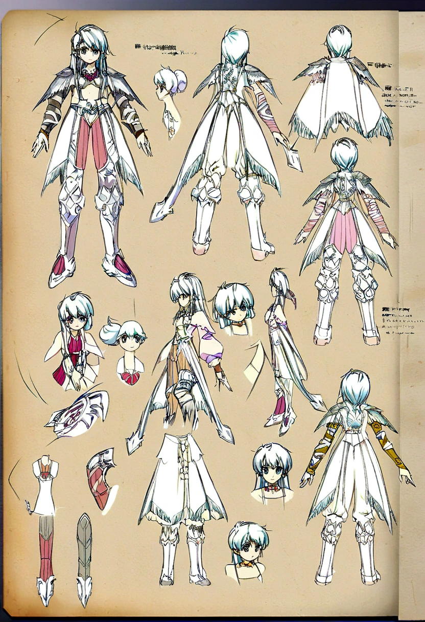a soft anime style character, a chaotic medieval punk style ager with powers of destruction, concept art, character sheet