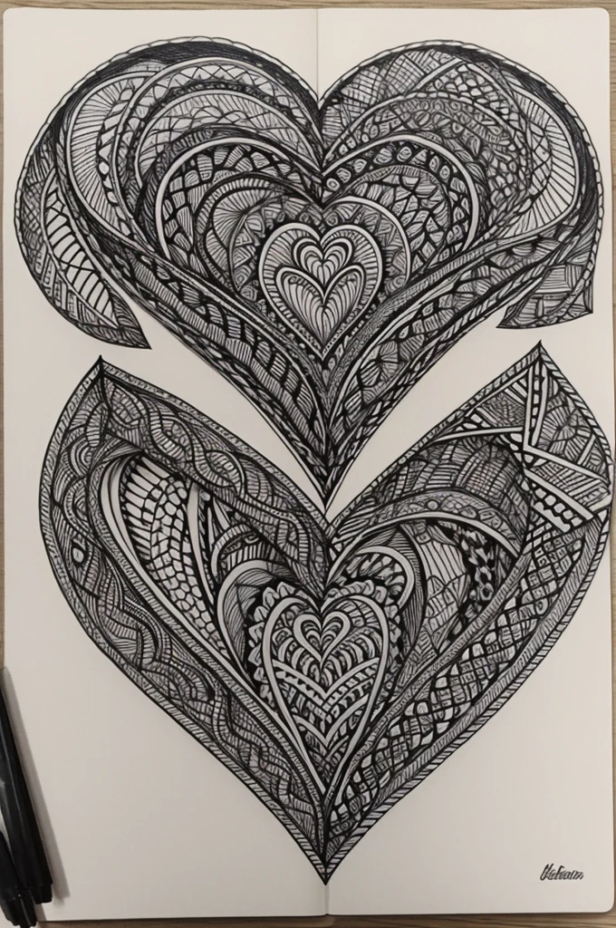 Zentangle hearts 