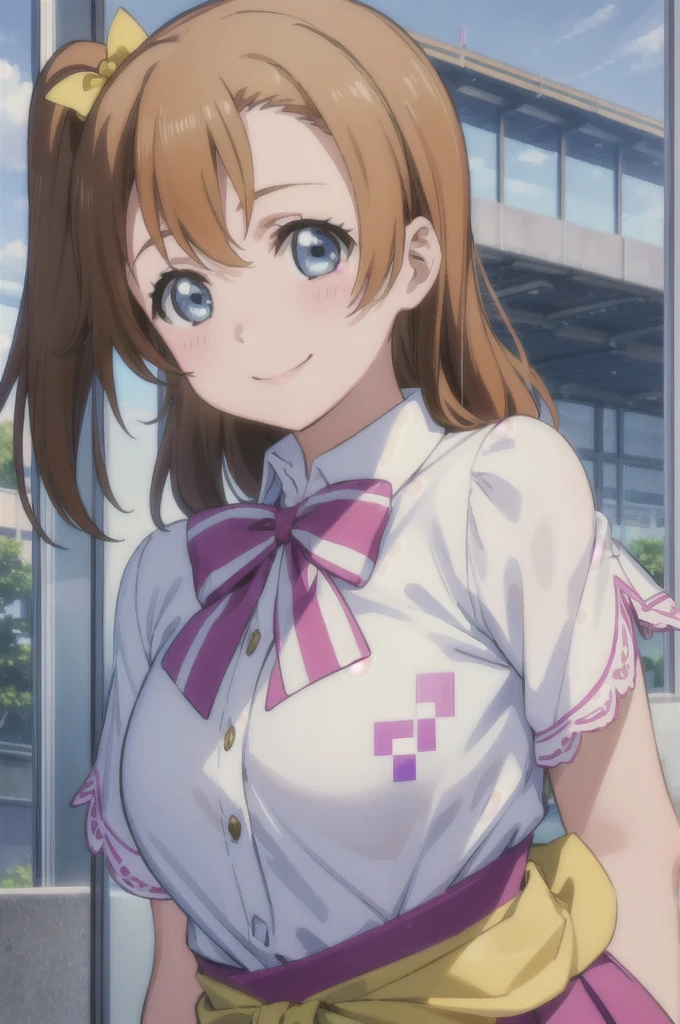 (((pixel perfect, detail perfect))), alone, 1 girl, Misaka Mikoto, tokiwadai , bow, looking at the viewer,, whole body、(Breast Exposure、Nipple exposure、medium breasts))、smile、Tokiwadai Junior High School Uniforms