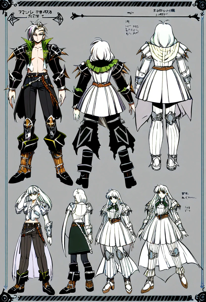 a soft anime style character, a chaotic medieval punk style teenager with powers of destruction, concept art, character sheet