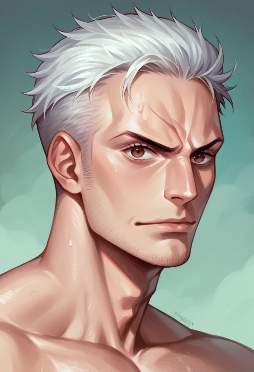 A detailed drawing of zoro from one piece closeup face focus, ultra realistic, realistic, back light