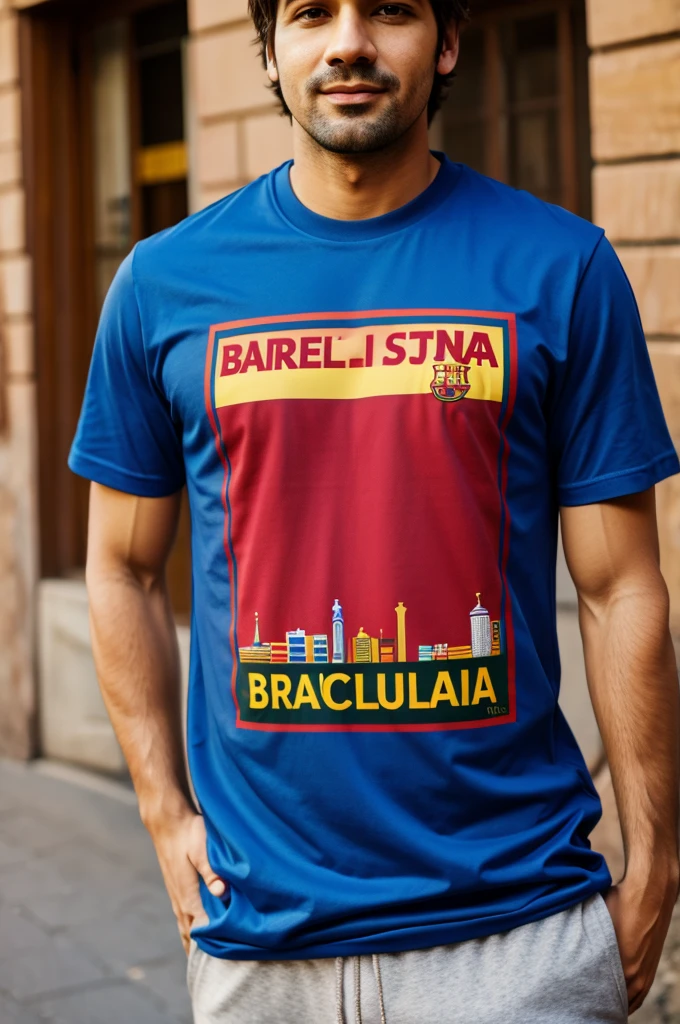 Barcelona t-shirt with Sebastián's name on the back worn by children in the stadium