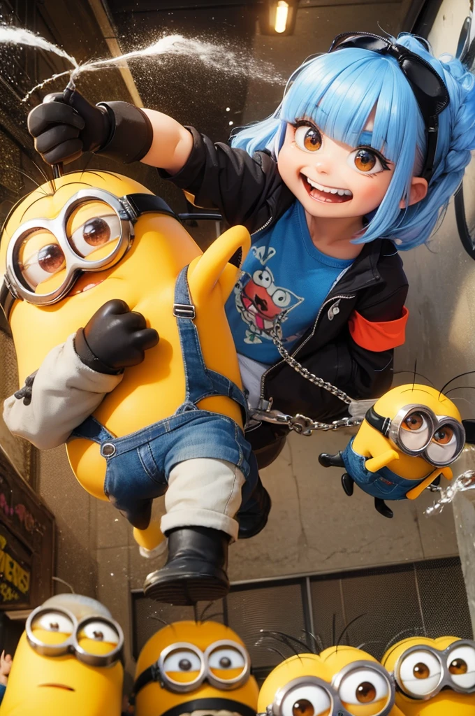 minion from Despicable Me holding a pipe bomb