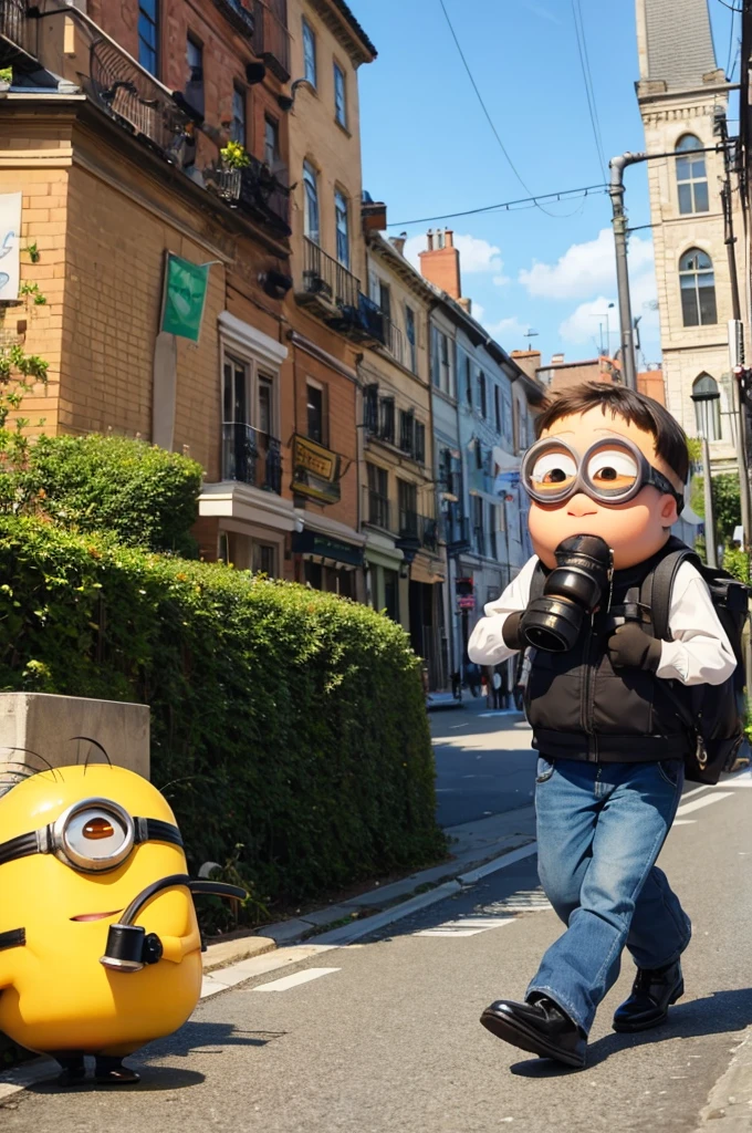 minion from Despicable Me holding a pipe bomb