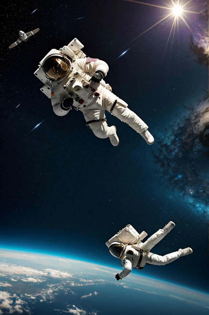 Astronaut falling into the void background