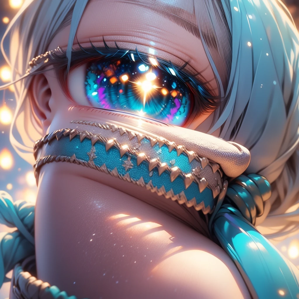 , beautiful detailed eyes, beautiful detailed lips, extremely detailed face and features, pale skin, freckles, gorgeous turquoise eyes, medium breasts, slim waist, medium hips, , blue bikini, beach background, nighttime, fireworks, best quality, 4k, 8k, highres, masterpiece:1.2, ultra-detailed, realistic, photorealistic, photo-realistic:1.37, HDR, UHD, studio lighting, ultra-fine painting, sharp focus, physically-based rendering, extreme detail description, professional, vivid colors, bokeh