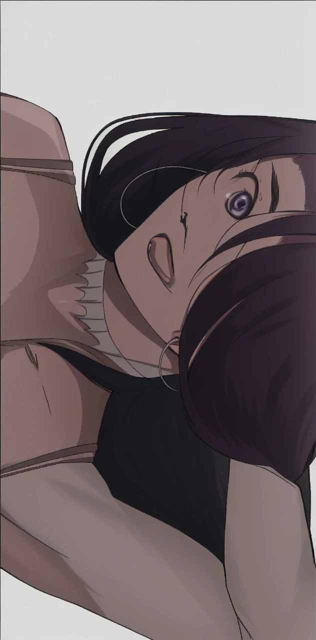 1girl, , (black hair:1.3) mikasa ackerman shingeki no kyojin, neked in the bed having sex with Levi ackerman