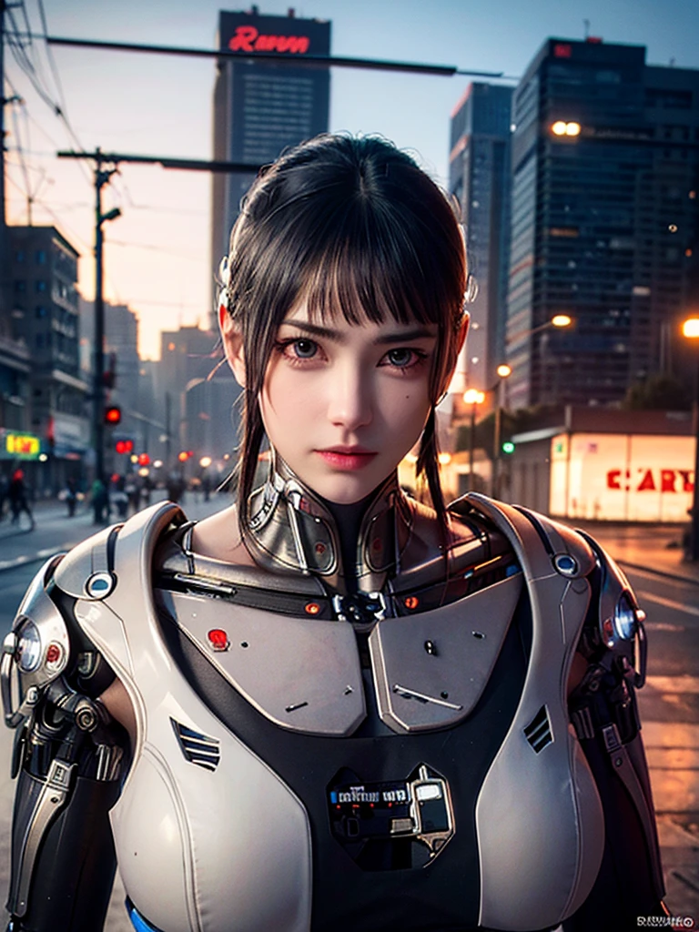 RAW shooting, Very detailed, man, cybernetic neck, (Cyborg: 1.5), The background is a destroyed city building., lively details, Elegant cyberpunk, hyper-realistic, Anatomy, elegant, 8K, best quality, Masterpiece, มีรายVery detailed, (realistic, photo-realistic: 1.37), Portrait.