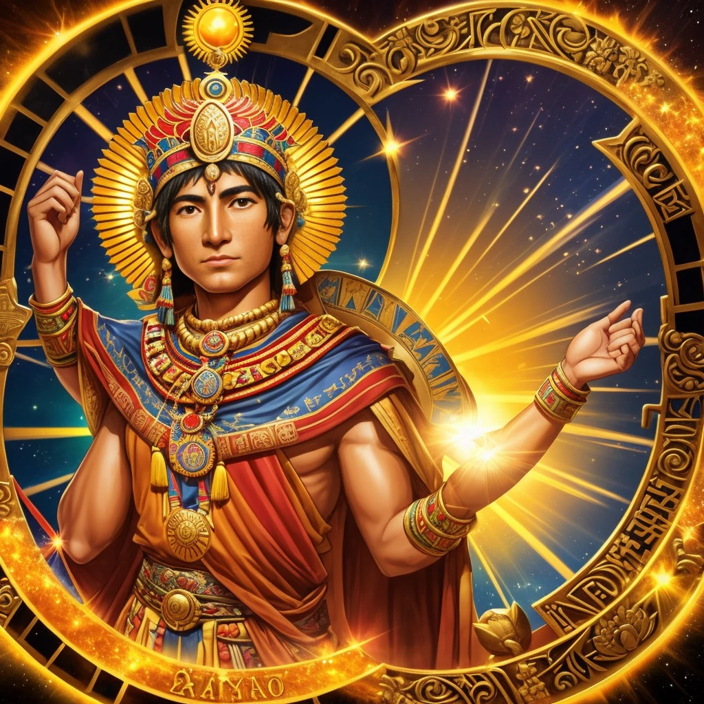 Inti Raymi Solar deity Sapa Inca ico, seal, medal. HD