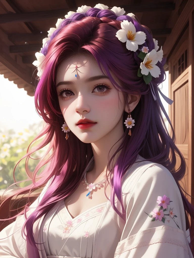 There is a long-haired、Woman in pink dress posing, Popular on cgstation, Beautiful anime girl, Gu Weiss, Japanese Goddess, Beautiful and charming anime woman, Attractive anime girl, Ghost Festival, Chinese Girl, Charming anime girl, Popular on cgstation内容, Beautiful anime woman, Beautiful Asian girl, artwork in the style of Gu Weiss ,1.2