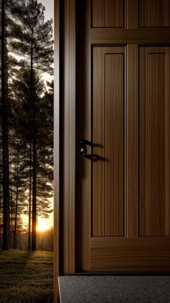 light, door to the forest, dusk, details