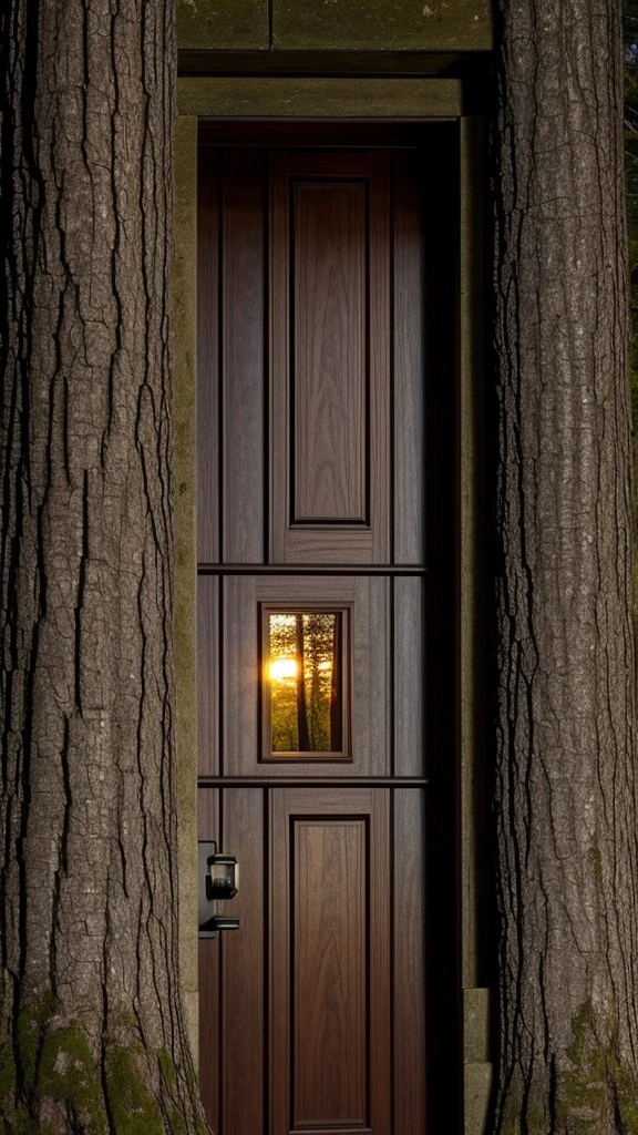 light, door to the forest, dusk, details
