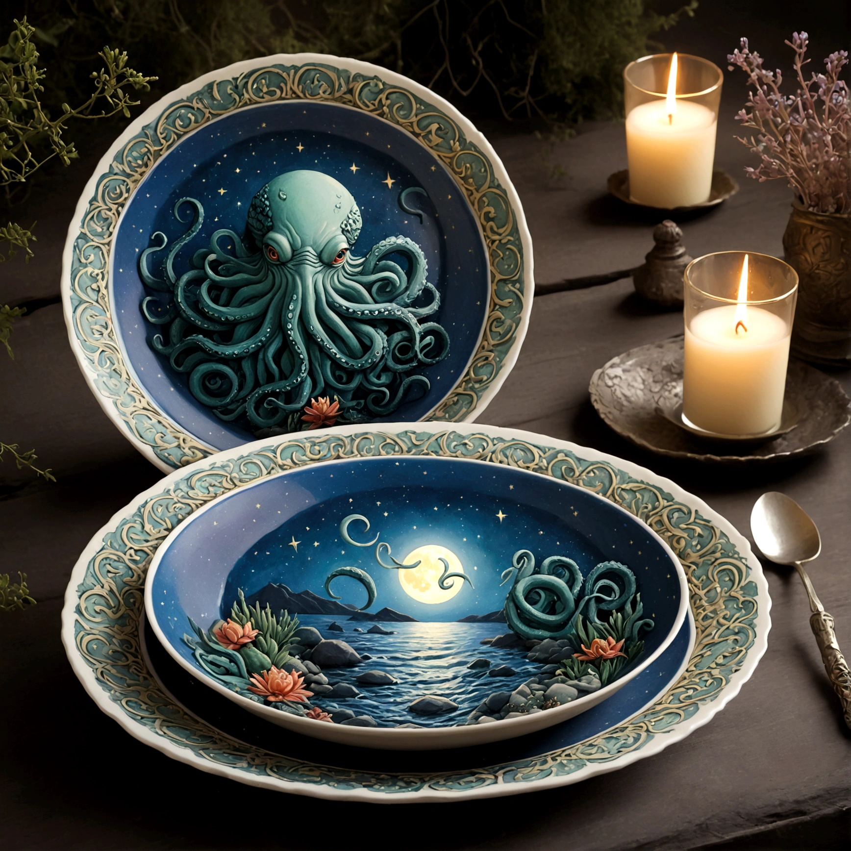 Moonlight on the rocky shore２Illuminate the head-to-body Cthulhu, , Summer dreams under the stars, Russian tableware, From the shoulder, Very colorful,
 The best improvisation,  ((Mordecai - Ardonian Style!)), ((perfect full body detail)), The simple art of magic, primitivism, 原核born物, crimson/One
, ((Highest quality, masterpiece)), ((The finest details)), born:1,1, 8K