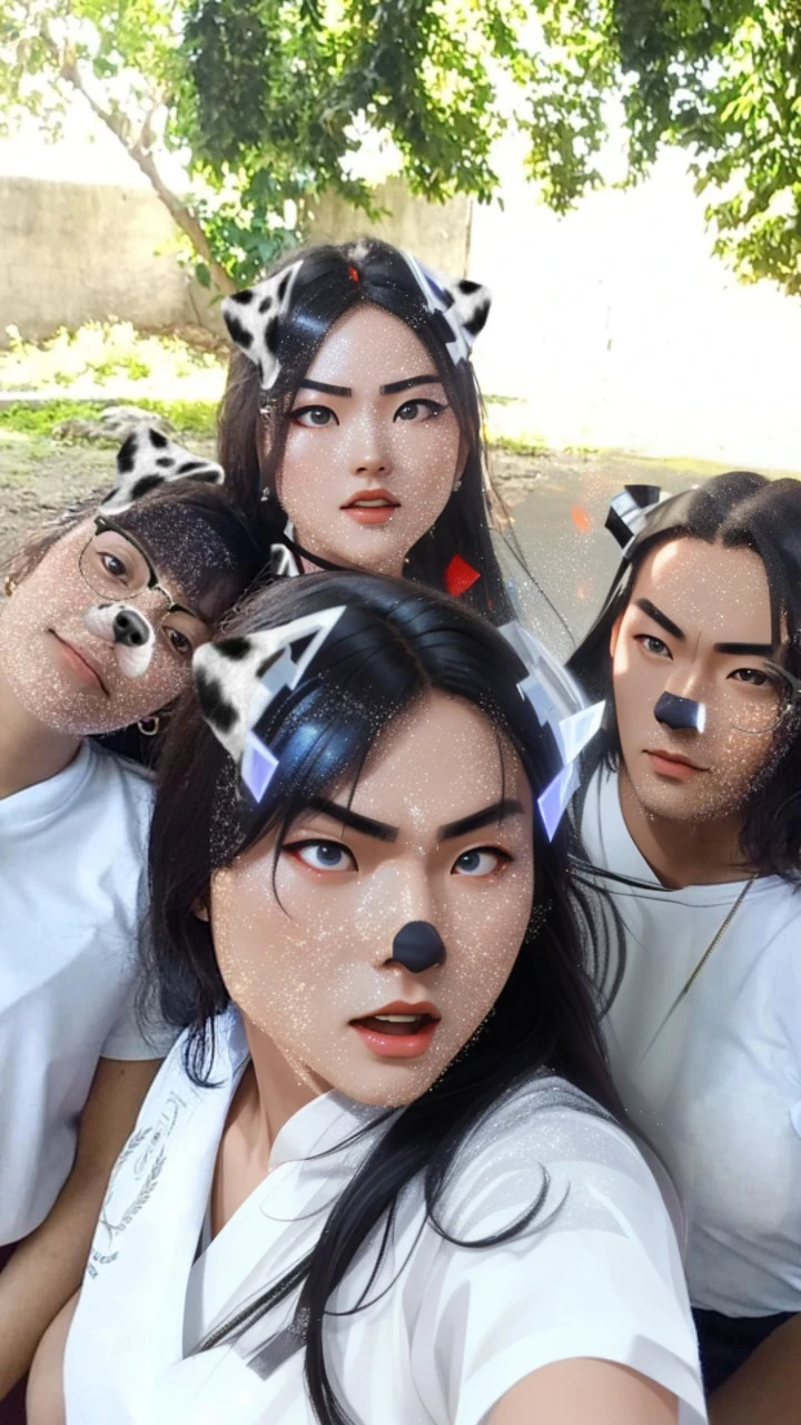A contest of handsome Chinese boys and girls, whole body, combat stance, sharp eyes, Clear facial features, wearing hanfu, runes around, holographic reality, holographic halo, motion blur, game light effects, edge light, Luz outfit, movie edge light, delicate light