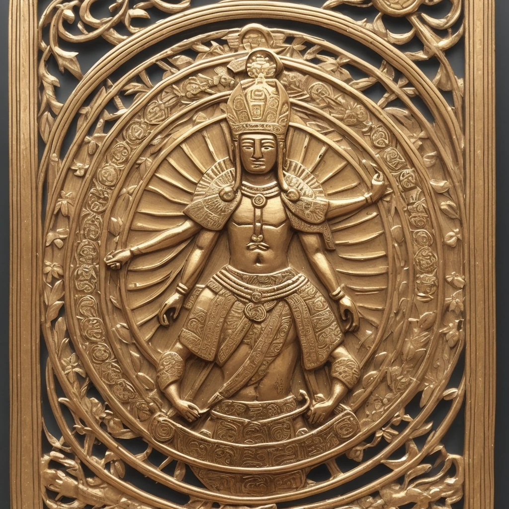 Inti Raymi Solar deity Sapa Inca ico, seal, medal. HD