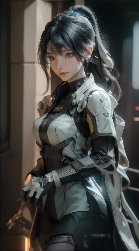 ((Best quality)), ((masterpiece)), (detailed:1.4), 3D, an image of a beautiful cyberpunk female,HDR (High Dynamic Range),Ray Tracing,NVIDIA RTX,Super-Resolution,Unreal 5,Subsurface scattering,PBR Texturing,Post-processing,Anisotropic Filtering,Depth-of-field,Maximum clarity and sharpness,Multi-layered textures,Albedo and Specular maps,Surface shading,Accurate simulation of light-material interaction,Perfect proportions,Octane Render,Two-tone lighting,Wide aperture,Low ISO,White balance,Rule of thirds,8K RAW,
