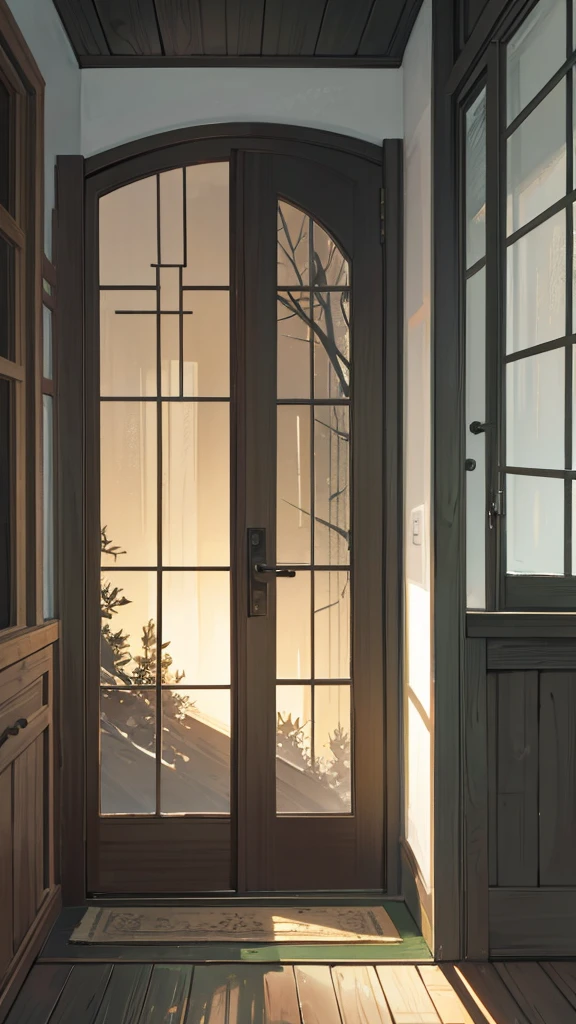 light, door to the forest, dusk, details