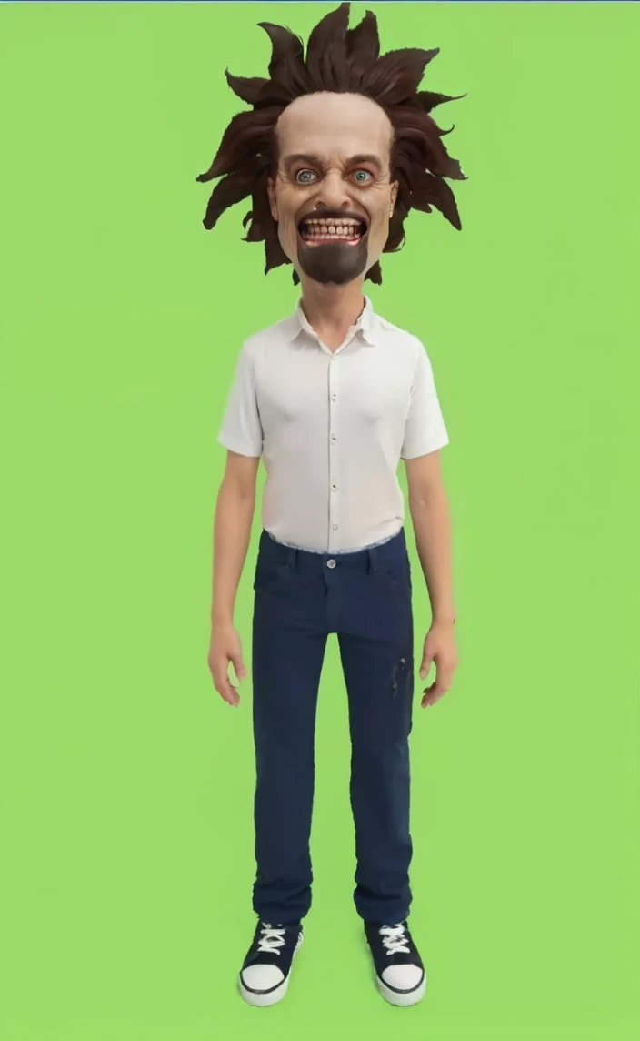 Photo realistic ,insane smile,bulging eye , turn into a alien xenomorph,4k photo