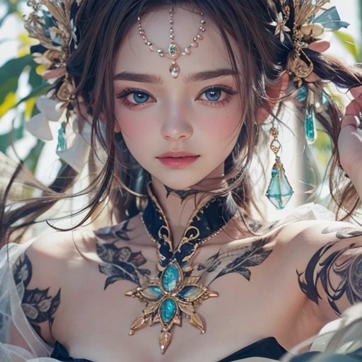 (Obra maestra), Calidad superior, ojos expresivos, Cara Perfectoa, piel suave, tatuaje tribal, Butterfly girl, Alas de mariposa, Estilo punk, super plump tits, monos ajustados, Armadura ajustada de oro y degradado rojo, 8k_papel tapiz, Ojos de detalle, body detail, detalle de los dedos, (Ilustraciones digitales), (Detail of the manga illustration), (Detalle de arte lineal), ((Perfecto)) anatomy, The finest hand)), (Detalle fino:1.3), (High detail:1  ,3), (illustration :1 , 3 ), (foco nítido:1,3), (Luz natural:1,05), (color claro:1,3), Fondo del bosque salvaje,