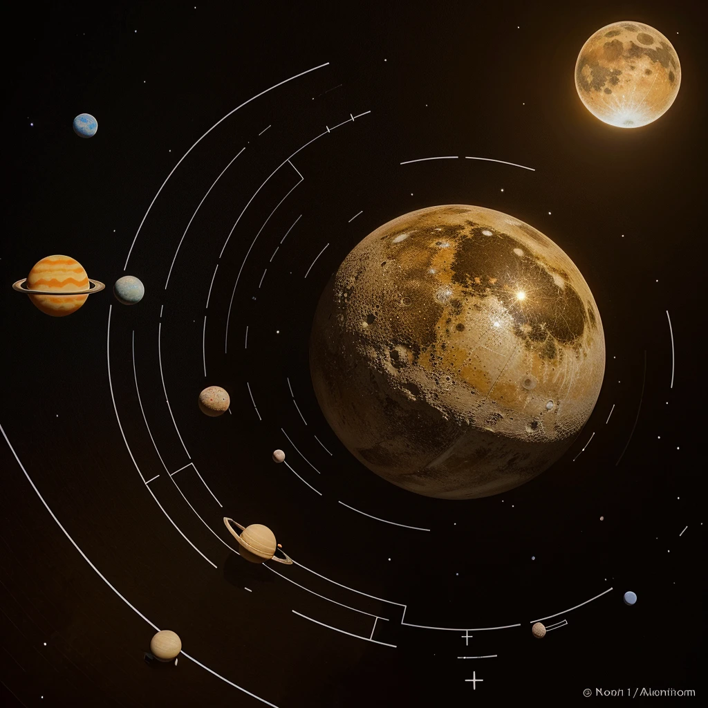 Drawing of solar system using worli art