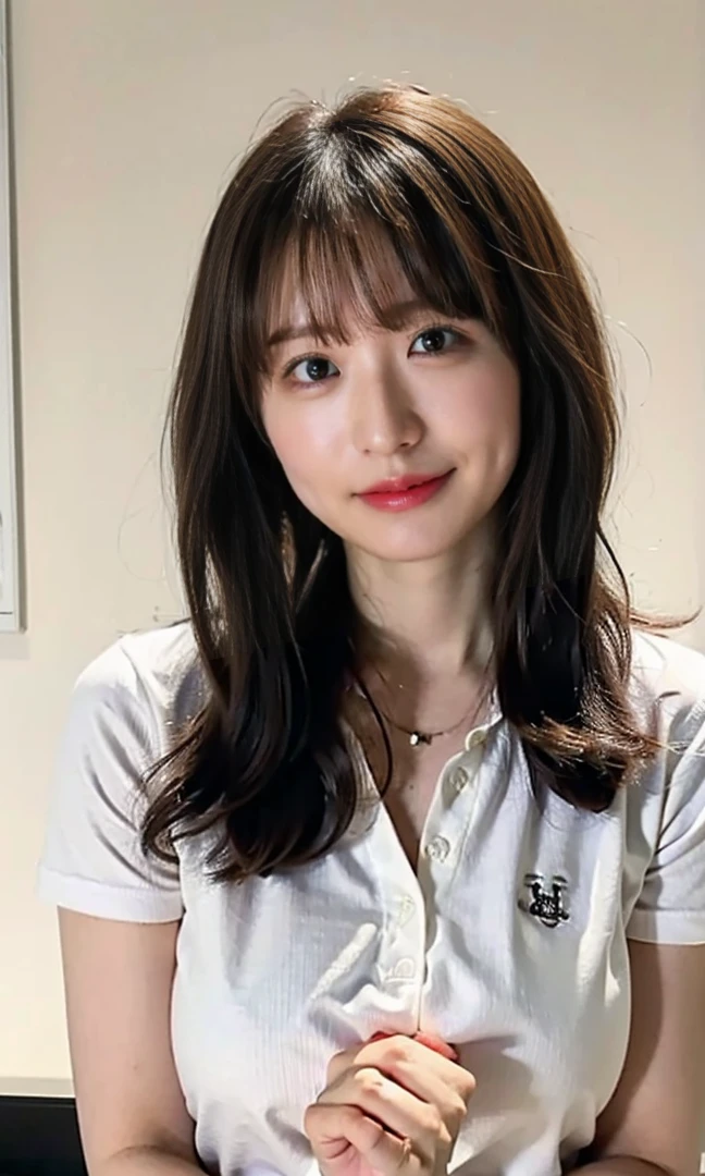 .(((Sitting on a mat in the school gym and masturbating、Luxurious panties、Seductive waist、Shoulder-length hair:1.4))).((A classy white shirt with a collar、Standing photo、Medium Hair、服の上からでもわかるBig Breasts、Both hands are in front of the belly button、A photo of panties visible through a short polo shirt、Roll up your shirt with your hands、She is wearing a white polo shirt and luxurious white panties.、:1.4))、In the living room、Cream Hair Color、Her huge breasts are obvious even through her clothes...、Small earrings、Light brown hair color、:1.4))、Shiny Hair、Light beige hair color、Background Blur、Light brown hair、{{Cowgirl Shot}}、((Close-up shot from the waist up、Big Breasts:1.4))、Big Breasts、にっこりsmile、服からでも分かるBig Breasts、Cowboy Shot、素敵なsmile、((Revealing clothing))、Full body photo、ring、Tuck your hair behind one ear、Silver Necklace、smile、Caustics、Highly detailed photos、Big Breasts、Super no makeup、(8K、RAW Photos、Highest quality、masterpiece:1.2)、(Realistic、Realistic)、1 Girl、((Big Breastsショートヘア、Looking into the camera:1.4))、Hair blowing in the wind