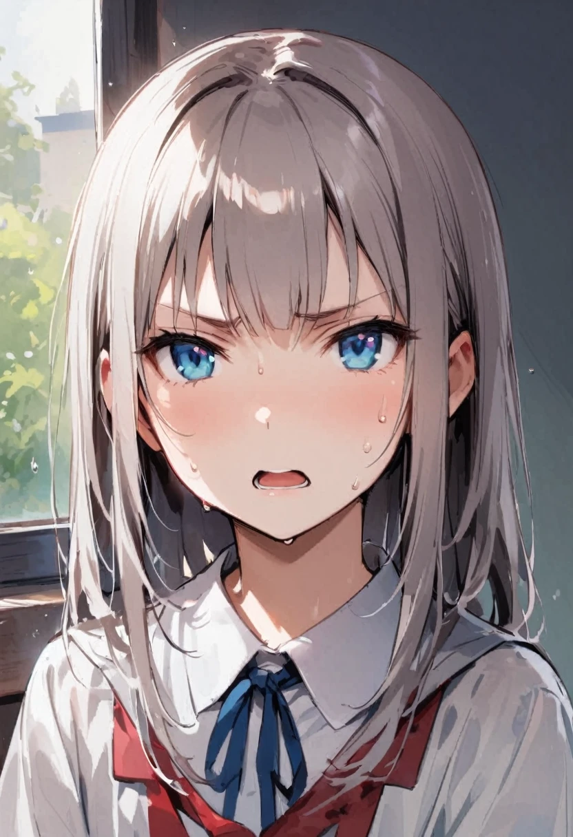 魔法Girl、alone、headshot、Sticking out tongue、Open your mouth、teeth、Close-up of face、primary school、School building、In the classroom、Nipples、forehead、Light clothing、Girl、Girl、Short、Younger、Lower school year、Baby Face、Both eyes open、flat chest、Embarrassed、Crying face、Sweat
