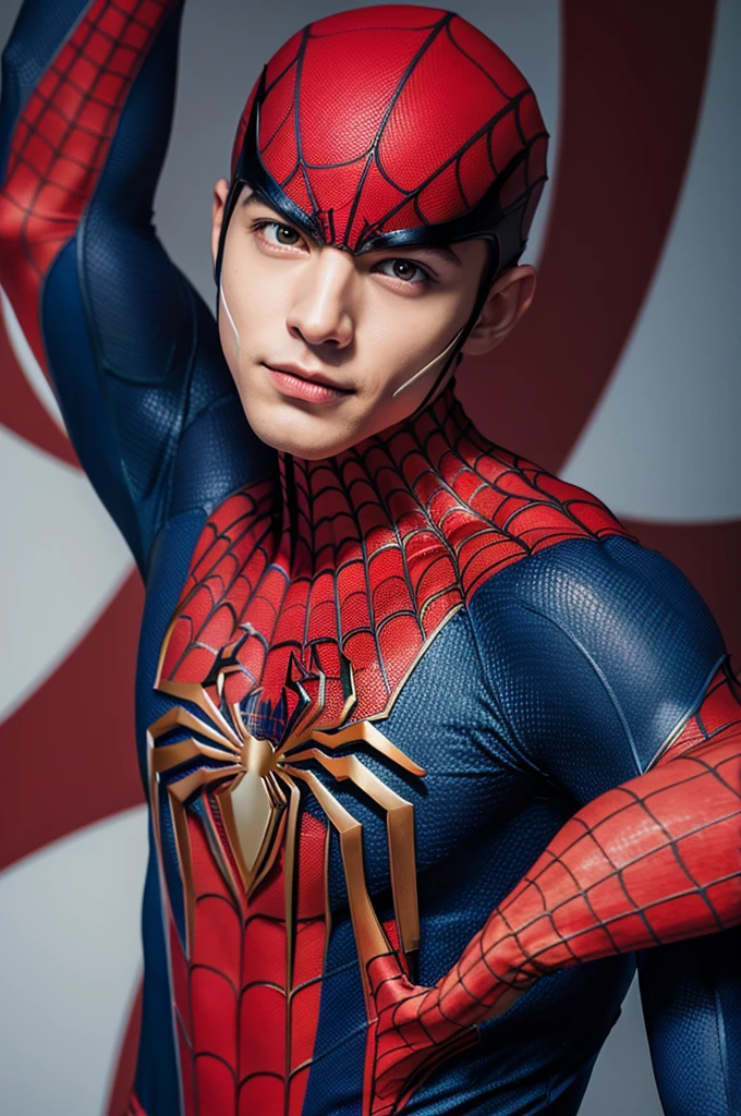 Spiderman Pictures, No mask, 20th Generation, good looking, Detailed face, looking at the camera, Portraiture, 8K Ultra HD, high quality