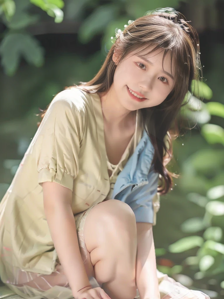 (masterpiece, highest quality:1.2), Hwa Eun Sun, 8K, young cute beautiful curvy filipina girl, tanned skinned, 85mm,Official AR RAW photo, baby face、show me your ears、photo shoot, cute face, thicc thighs, nipa hut, looking at the viewer, embarrassing、smile、no makeup, film grain, chromatic aberration, sharp focus, face light, clear lighting, Ten generations, detailed face, background bokeh、((((((18 year old cute girl)))))), clothes with short sleeves, seductive dress