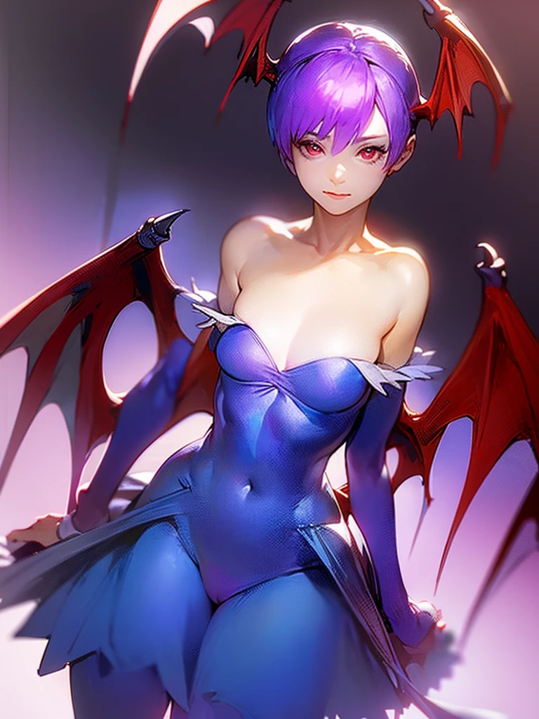 (masterpiece、top-quality、hight resolution), Create an image featuring a gentle and calm housewife wearing a cosplay costume from the work 【Lilith - Darkstalkers】. The scene should be shown from the perspective of the person she is showing it to. Ensure the following:
1. The housewife has a gentle and calm demeanor.
2. She is wearing a cosplay costume from the specified work 【Lilith - Darkstalkers】.
3. The perspective is from the viewer's point of view, as if they are seeing her show off the costume.
4. The background should suggest a comfortable, private setting, like a living room or bedroom. nsfw