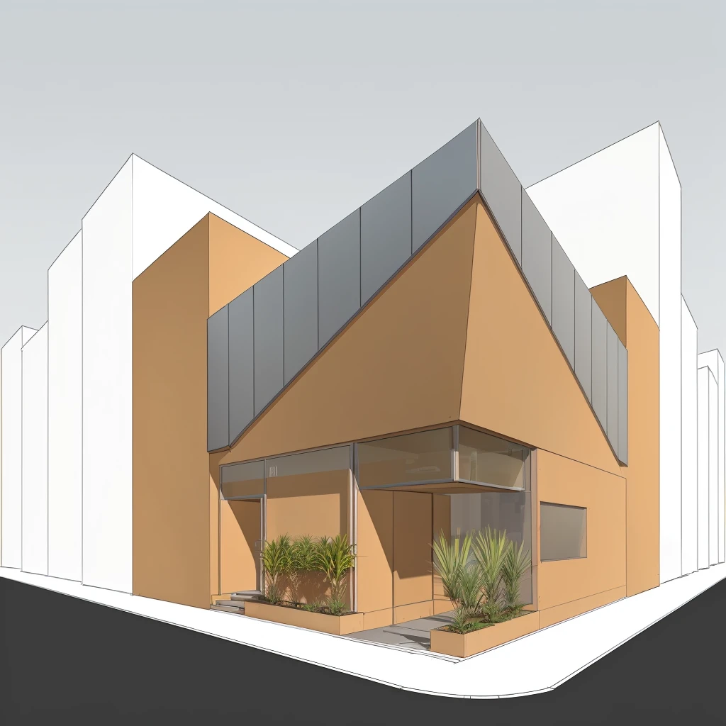 rendering of a building with a planter on the front of it, detailed rendering, artists impression, artist impression, from street level, mid-view, architectural concept, architecture render, artist's impression, low angle dimetric rendering, wide angle exterior 2022, perspective view, detail render, front-view, digital rendering, front perspective, artistic impression