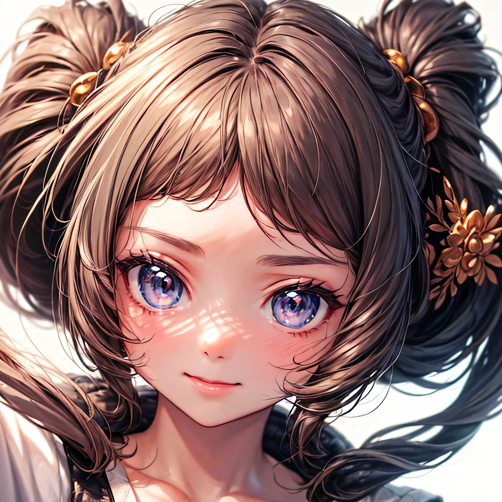 detailed face, ((masterpiece)), beautiful detailed eyes, beautiful detailed lips, extremely detailed eyes and face, long eyelashes, A young girl with bright eyes and a cheerful demeanor, She wears a traditional Japanese outfit with soft, flowing lines and light motifs, (simple background, white background:1.3), (masterpiece:1.2), (highest quality:1.3)