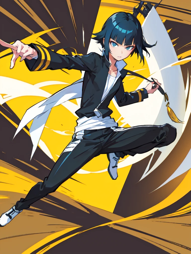 Soi fon
Solo . Fullbody . Simple background ,