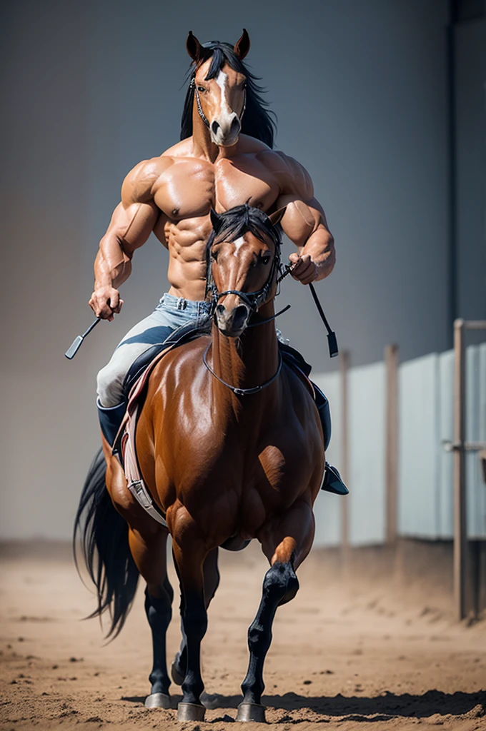 Muscle horse standing 