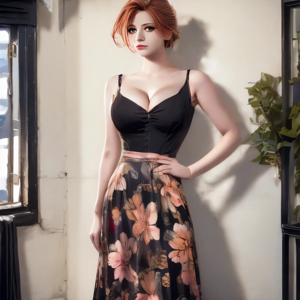 Beauty photo, upper body shot,
((ohwx woman))
redhead in a cinematic theme
wearing a modest V-neck dress Flared skirt, Vintage Black V-neck dress with a fitted waist, flared skirt in a floral print in style of
Anna Devs and Daniel Rueda Dream-like, Surreal Medium format, natural light Surreal, atmospheric, evocative
Masterpiece, best quality, (style of Platon)