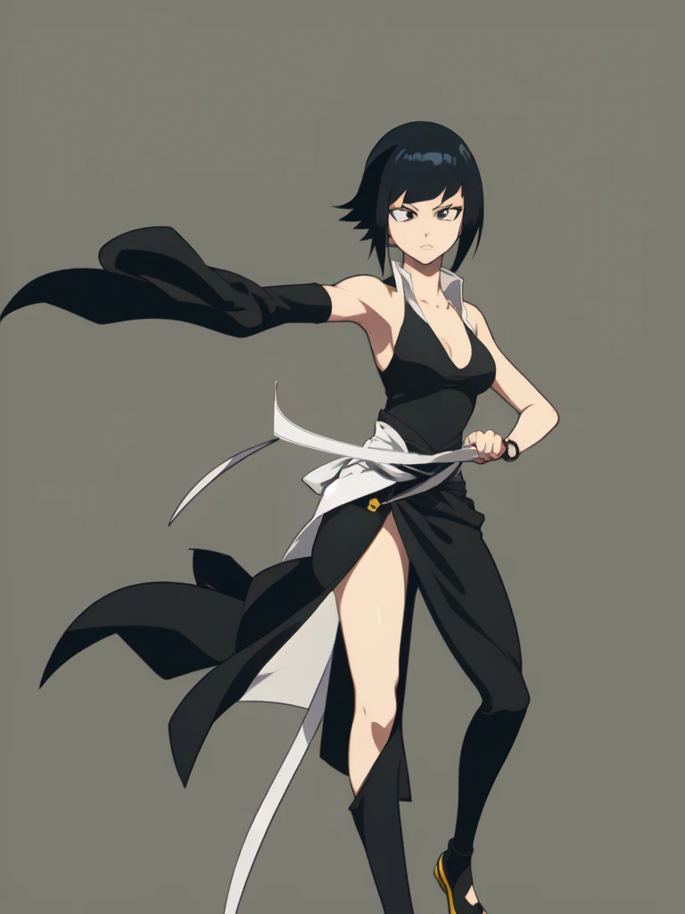 Soi fon 
Solo . Fullbody . Simple background , masterpiece, detailled, 8k