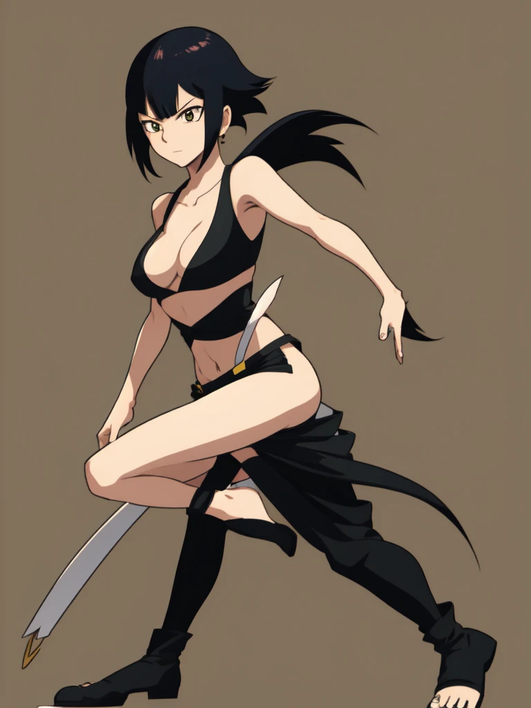 Soi fon 
Solo . Fullbody . Simple background , masterpiece, detailled, 8k