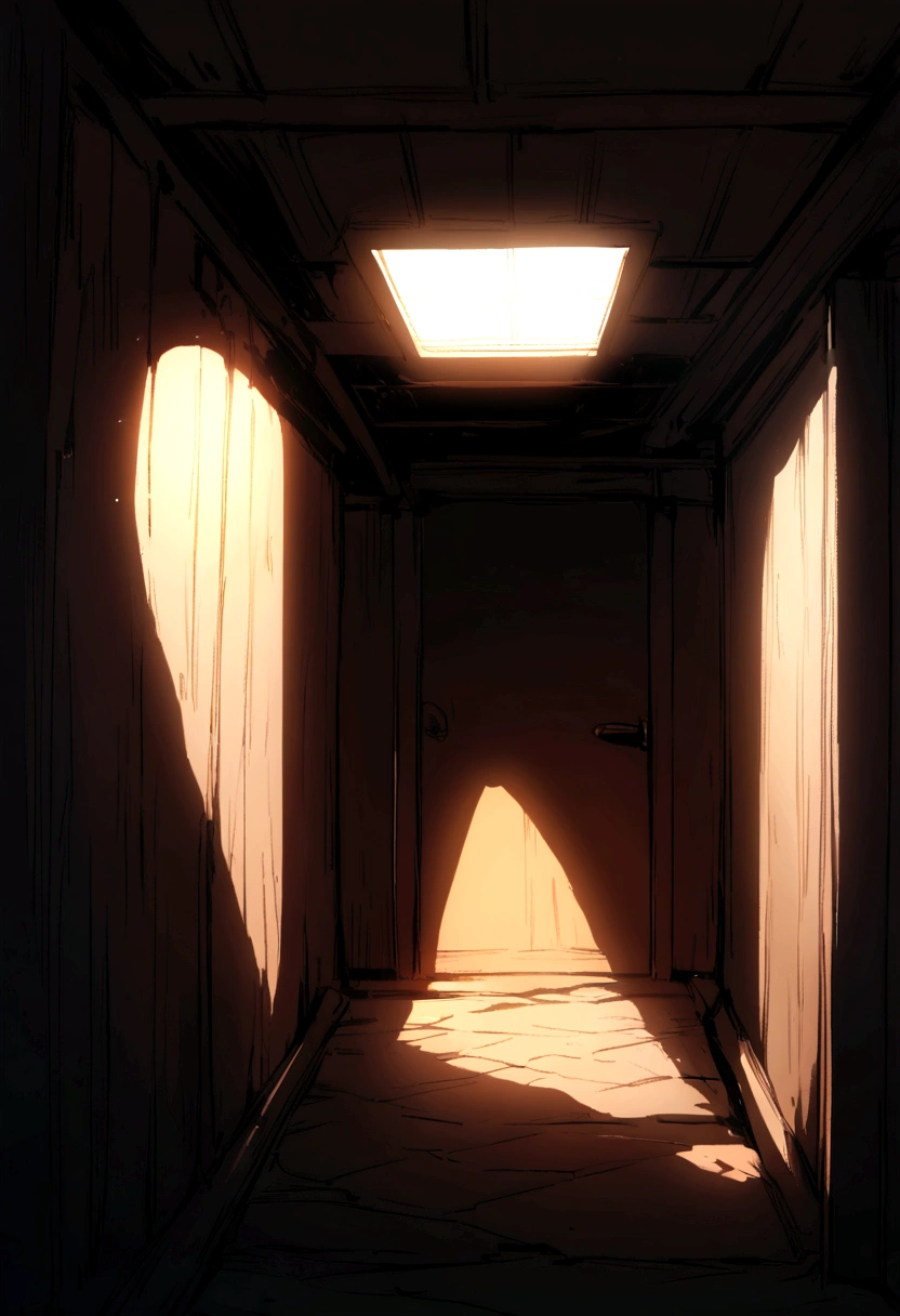 Dimly lit basement、wide