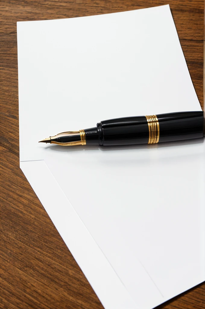 A fountain pen on a blank paper