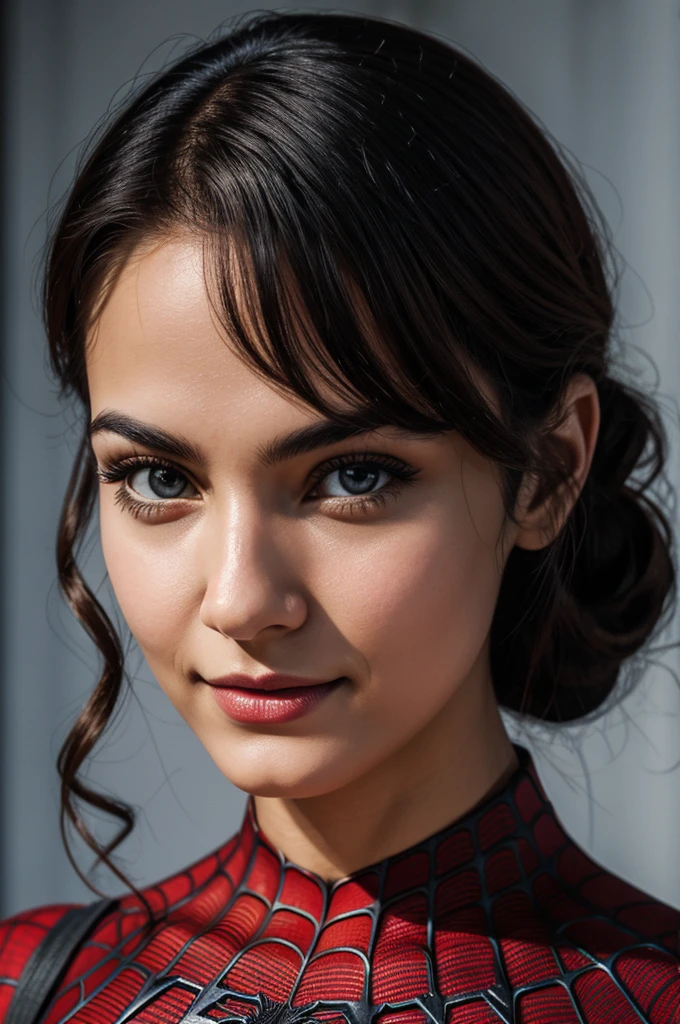 Spiderman photo, without masks, 20s, Beautiful, detailed face, looking at the camera, portrait, 8k contract, high quality
