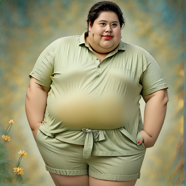 Friendly obese men and women, photorealistic, 8K