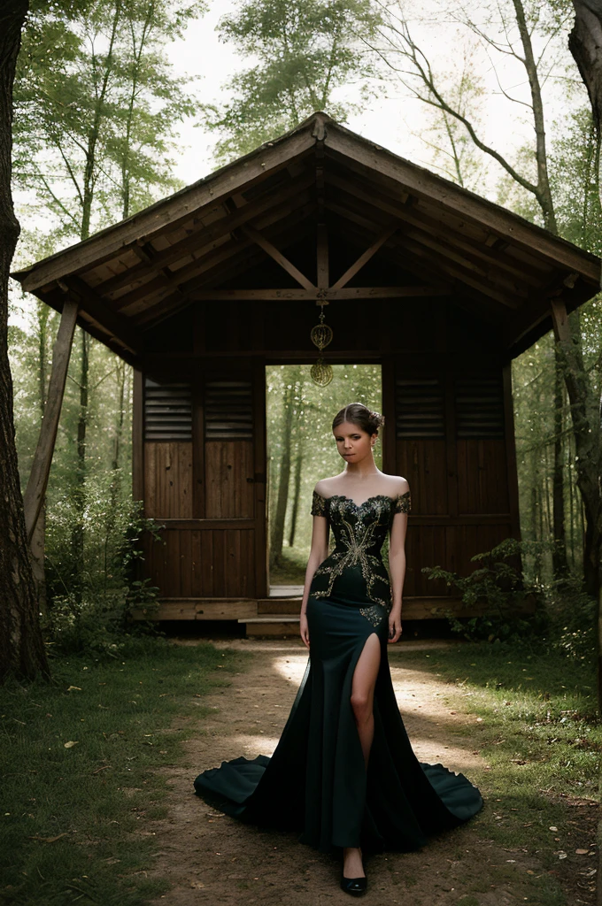 Beauty photo,
GinaGerson
female in a country night wood cottage background,
in style of
Anna Devs and Daniel Rueda, Dream-like, Surreal Medium format, natural light Surreal, atmospheric, evocative, Early 2000s Atelier Versace Haute Couture (Dress:1.2), rocker-chic hairstyle,