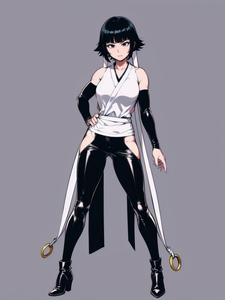 Soi fon , sui feng
Solo . Fullbody . Simple background , fitgirl , normal pose, Standing , sfw , lineart