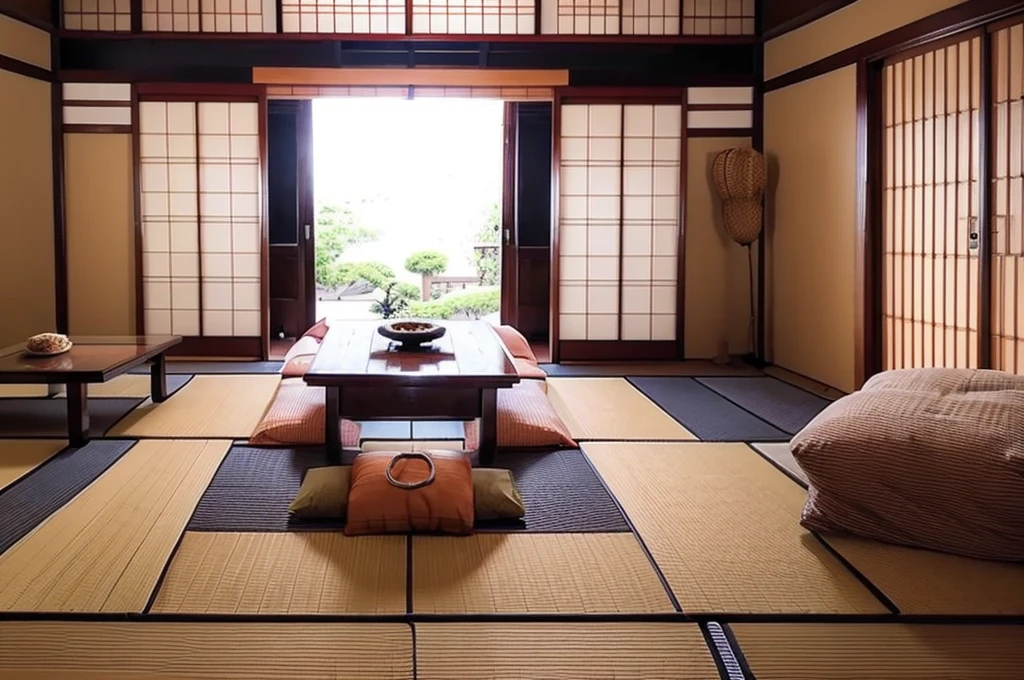 Beautiful and atmospheric Japanese-style room，Exquisite pixel art