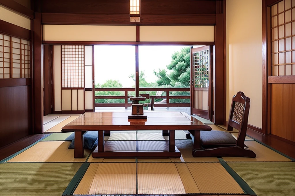 Beautiful and atmospheric Japanese-style room，Exquisite pixel art