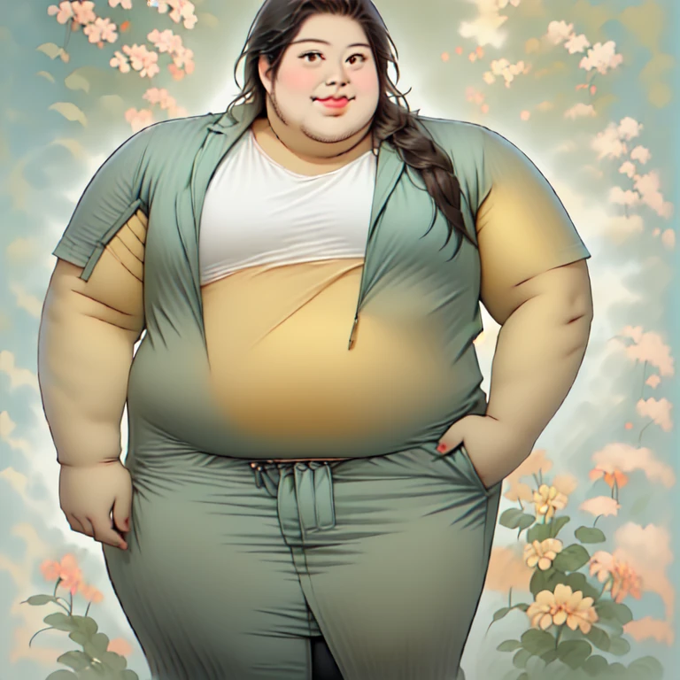 A friendly obese man and woman couple, belly and chest touching, Women weigh more than men, abdominal exposure, belly fat, severe abdominal obesity, photorealistic, 8K