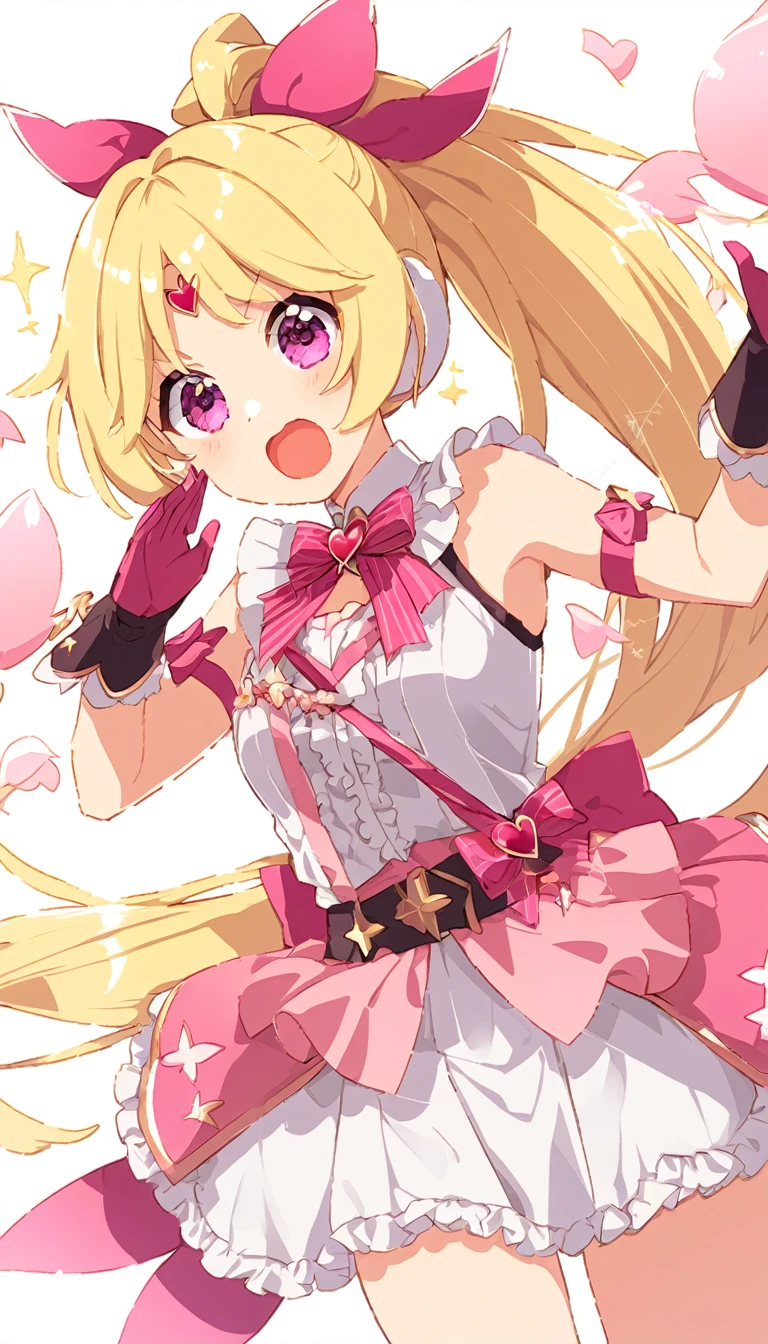 ponytail、Magical girl、dynamic pose、Blonde